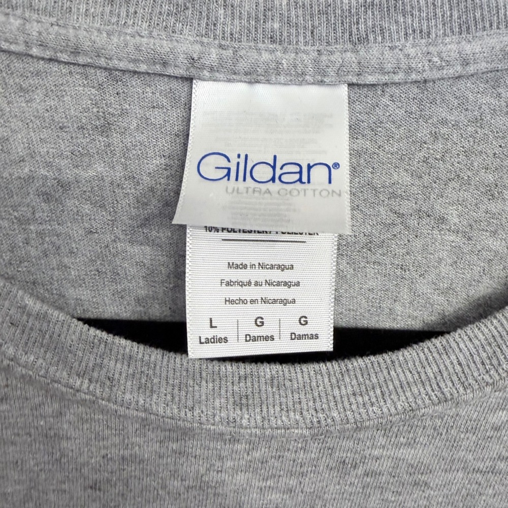 Gildan DEKALB Winged Corn Logo Graphic T-Shirt Heather Grey Ladies Large L - Picture 4 of 5